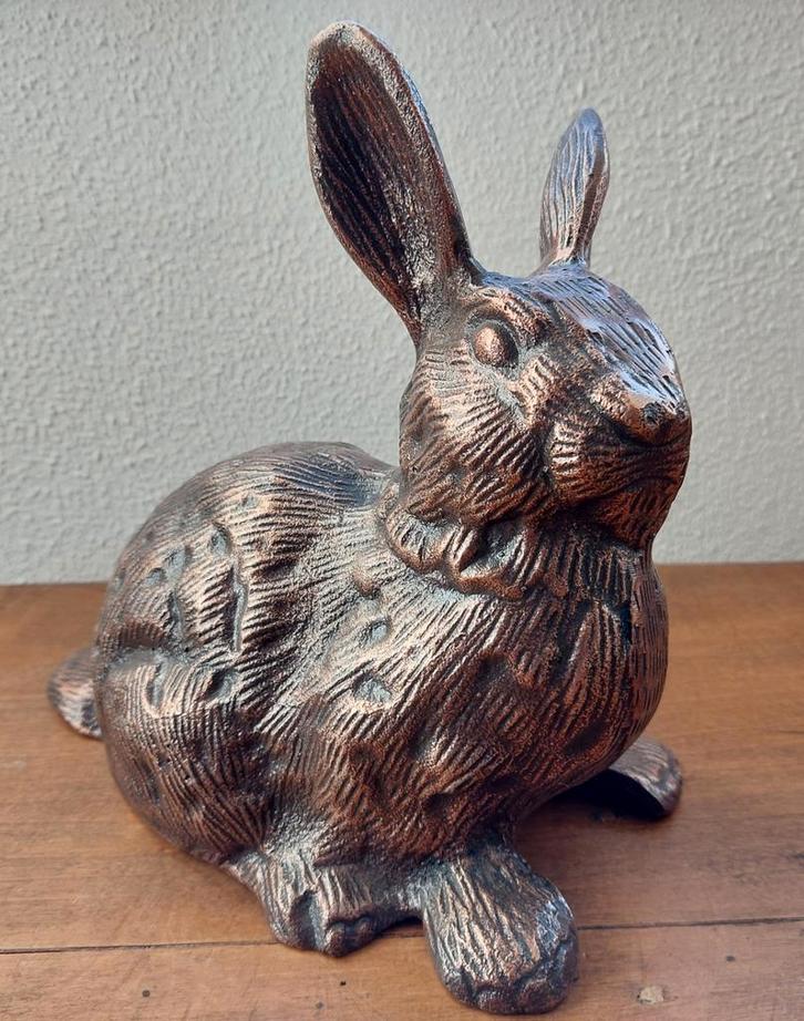 Bronzen Konijn Beeld, Antiek en Kunst, Kunst | Beelden en Houtsnijwerken, Ophalen of Verzenden
