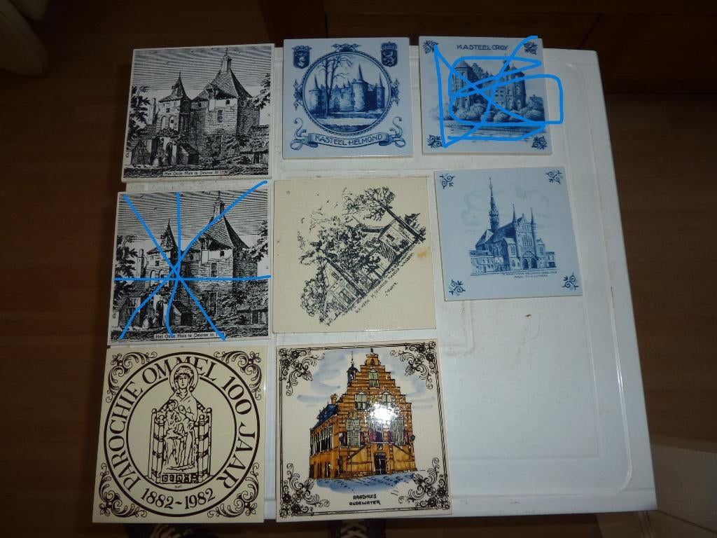 6 oude brocante tegeltjes uit brabant, Antiek en Kunst, Ophalen of Verzenden