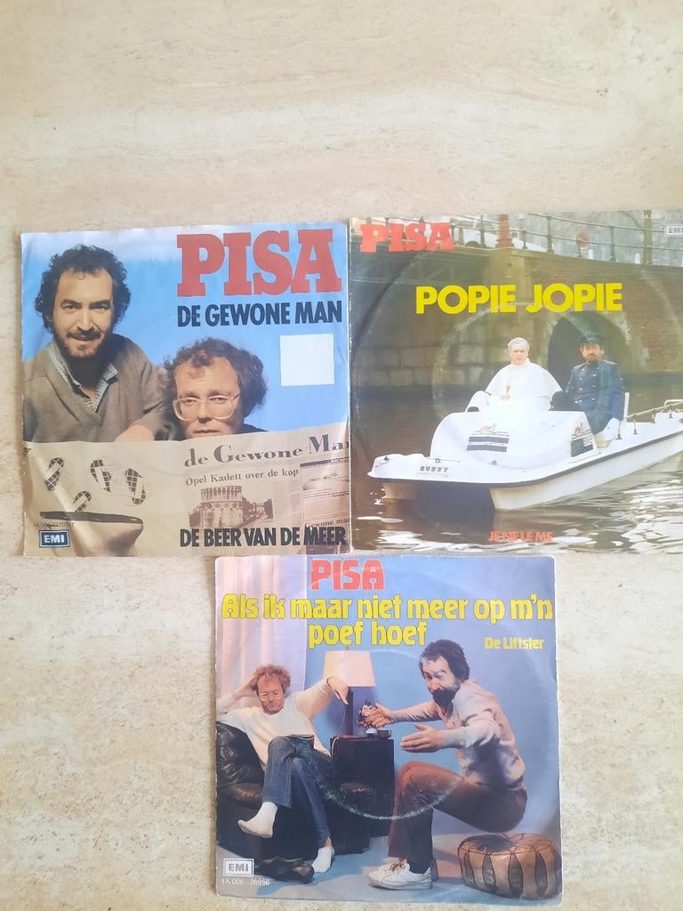 3x vinyl singel van Pisa (Harry Vermegen en Henk Spaan), Ophalen of Verzenden, Zo goed als nieuw, Overige formaten, Levenslied of Smartlap
