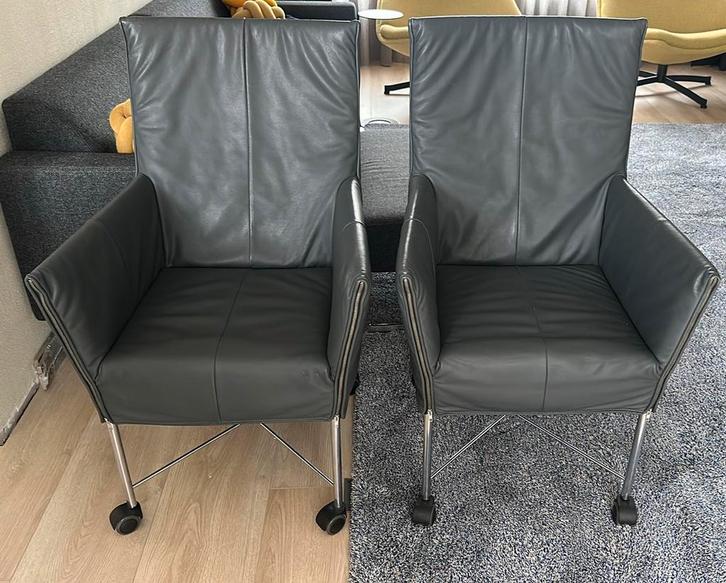 Montis Chaplin flex eetkamerstoelen, Huis en Inrichting, Stoelen, Gebruikt, Grijs, Ophalen