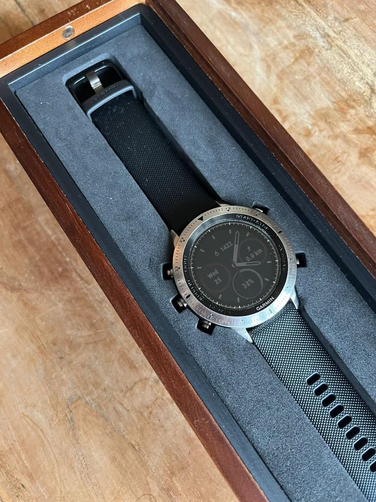 Garmin fenix Chronos, Zwart, Garmin, Hoogte, Ophalen of Verzenden