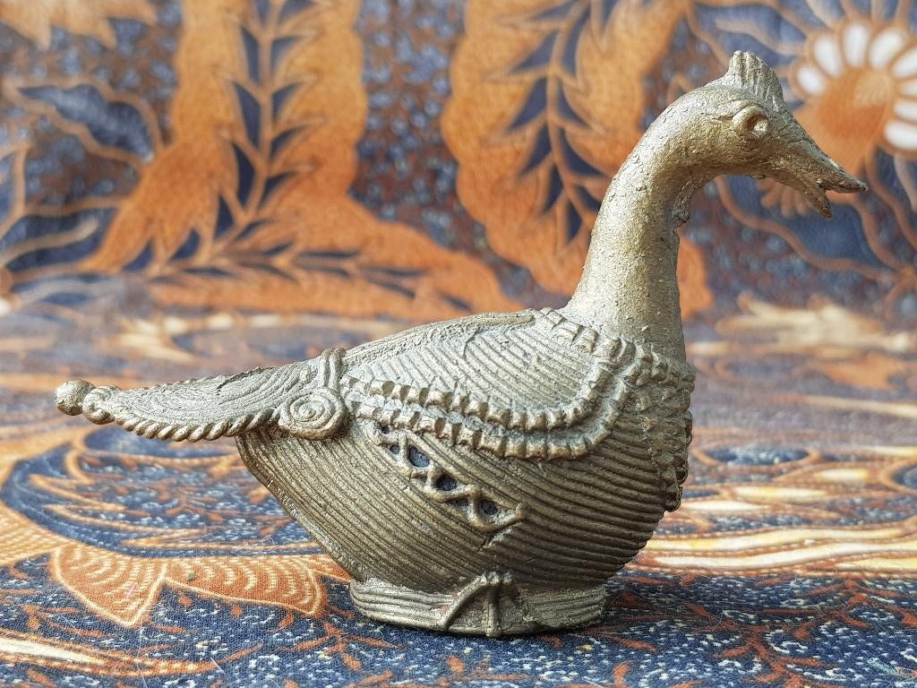 Mooi stel antieke ganzen uit India van brons 9 cm., Ophalen of Verzenden