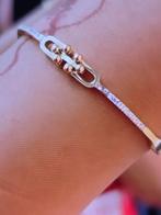 Elegante gouden kleur armband met strass, Sieraden, Tassen en Uiterlijk, Armbanden, Staal, Met bedels of kralen, Nieuw, Ophalen of Verzenden