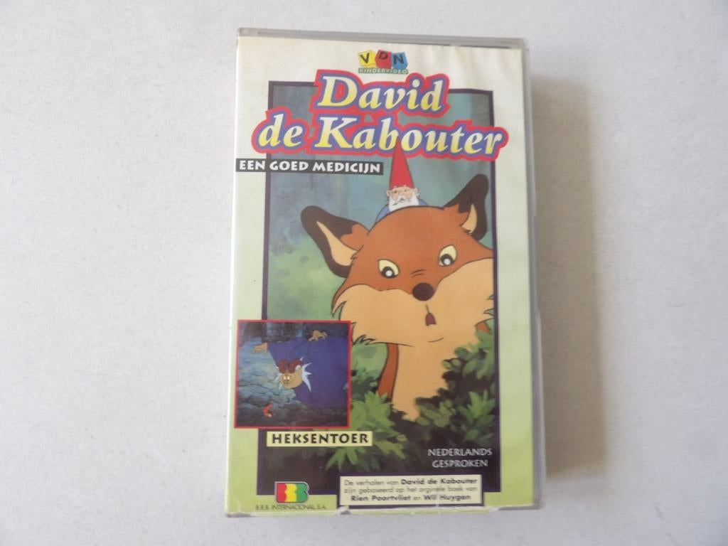 vhs videoband DAVID DE KABOUTER een goed medicijn, Cd's en Dvd's, Tekenfilm, Alle leeftijden, Ophalen of Verzenden, Zo goed als nieuw