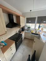 Complete U-vorm keuken – crème wit met houten werkblad, Ophalen, Gebruikt