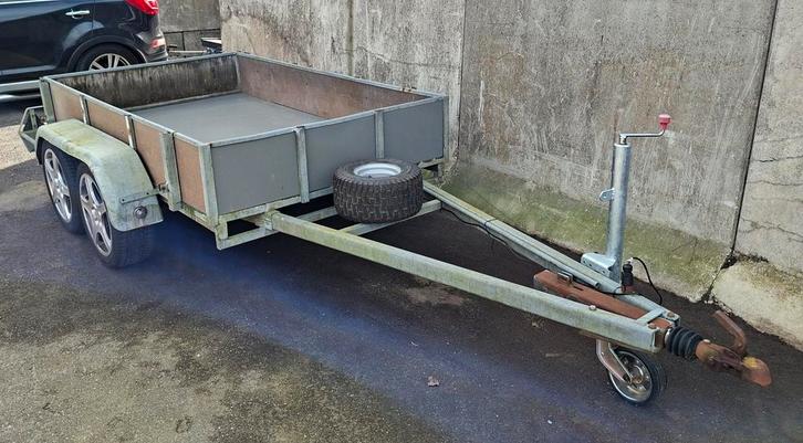 aanhangwagen dubbelas bakwagen aanhanger, Auto diversen, Aanhangers en Bagagewagens, Gebruikt, Ophalen