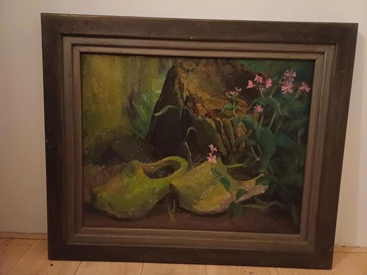 Schilderij klompjes, Antiek en Kunst, Kunst | Schilderijen | Klassiek, Ophalen of Verzenden