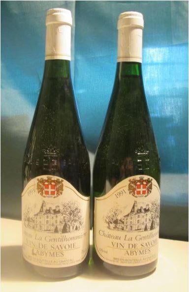 2x Chateau la Gentilhommiere - Vin de savoie - 1991, Frankrijk, Ophalen of Verzenden, Vol, Witte wijn
