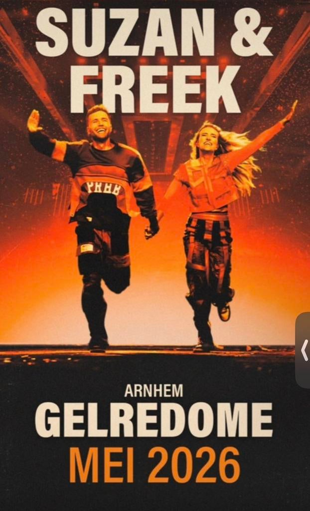 Suzan en Freek gelredome concertticket vrijdag 22 mei, Eén persoon, Mei