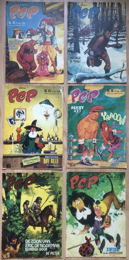 PEP - STRIPBLAD - 1966 - 6 NUMMERS, Meerdere stripboeken, Ophalen of Verzenden, Zo goed als nieuw