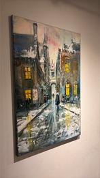 Verf schilderij 90x60 cm Brugge, Ophalen of Verzenden