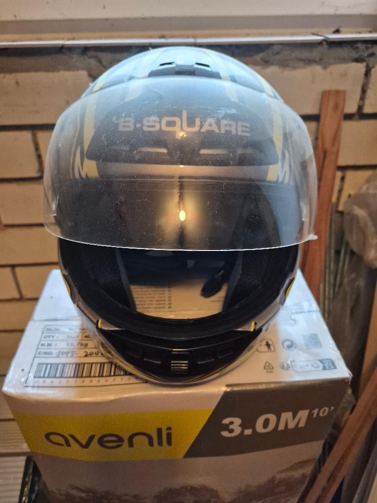 Scooterhelm met vizier, Fietsen en Brommers, Brommerhelmen, Ophalen, Zo goed als nieuw, Large