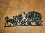 Muurdecoratie. Gietijzer Huifkar met paarden, Ophalen of Verzenden, Nieuw