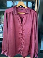 Satijnen blouse bordeaux maat 50, Ophalen of Verzenden, Zo goed als nieuw, Maat 46/48 (XL) of groter, Rood