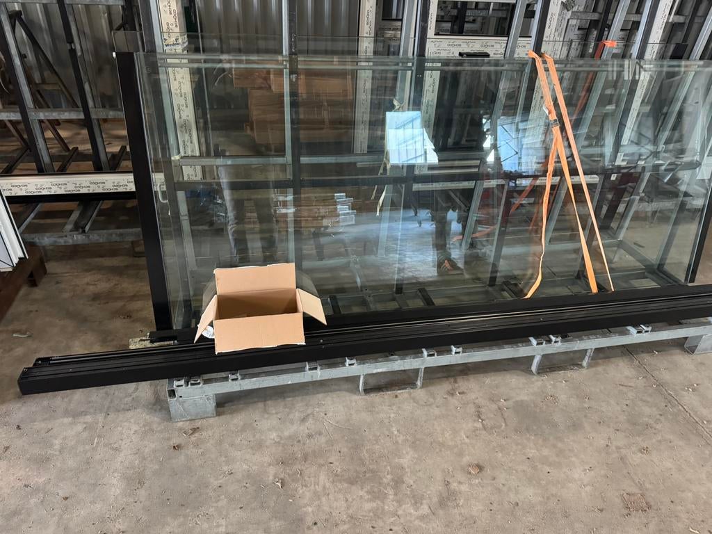 Glazen scuifwand 2900 mm breed, Ophalen, Zo goed als nieuw, Glasplaat, 160 cm of meer