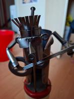 metalen beeld, gitarist en flessenhouder, Ophalen of Verzenden