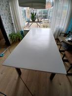 Eetkamer tafel wit met grijze poten, Ophalen, Gebruikt, Rechthoekig, 50 tot 100 cm