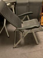 2 Verstelbare hoge campingstoelen Crespo met voetsteun, Ophalen of Verzenden, Gebruikt, Campingstoel