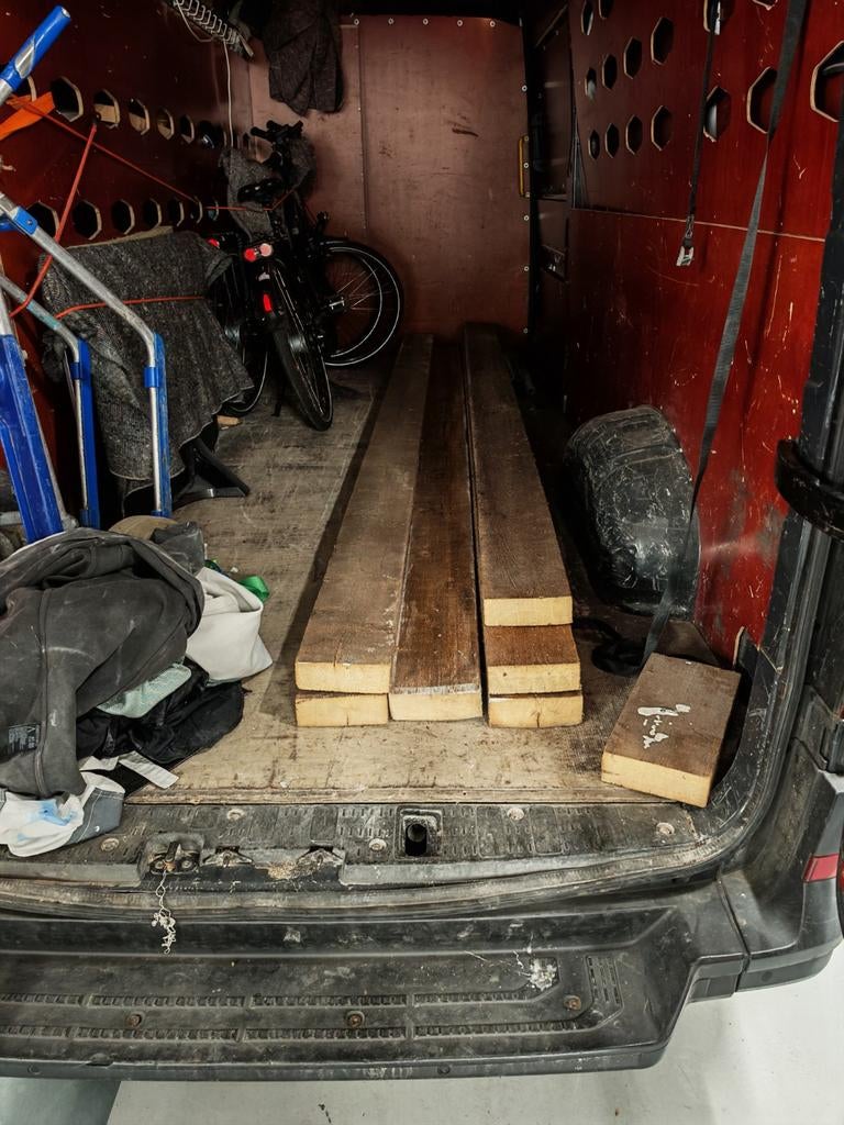 Dikke bouw balken, 3,70 meter lang 11 stuks, Ophalen, Gebruikt, Balk, Overige houtsoorten