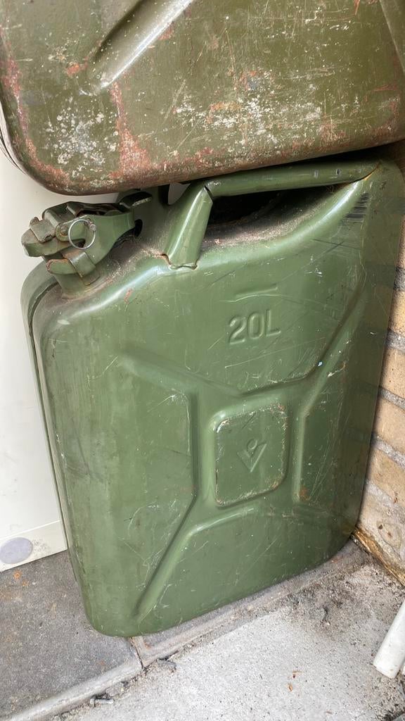 Jarrycan 20 liter groen metaal., Ophalen of Verzenden, Gebruikt