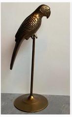 Koper / messing papegaai op stand, 27,5 cm hoog, Ophalen of Verzenden