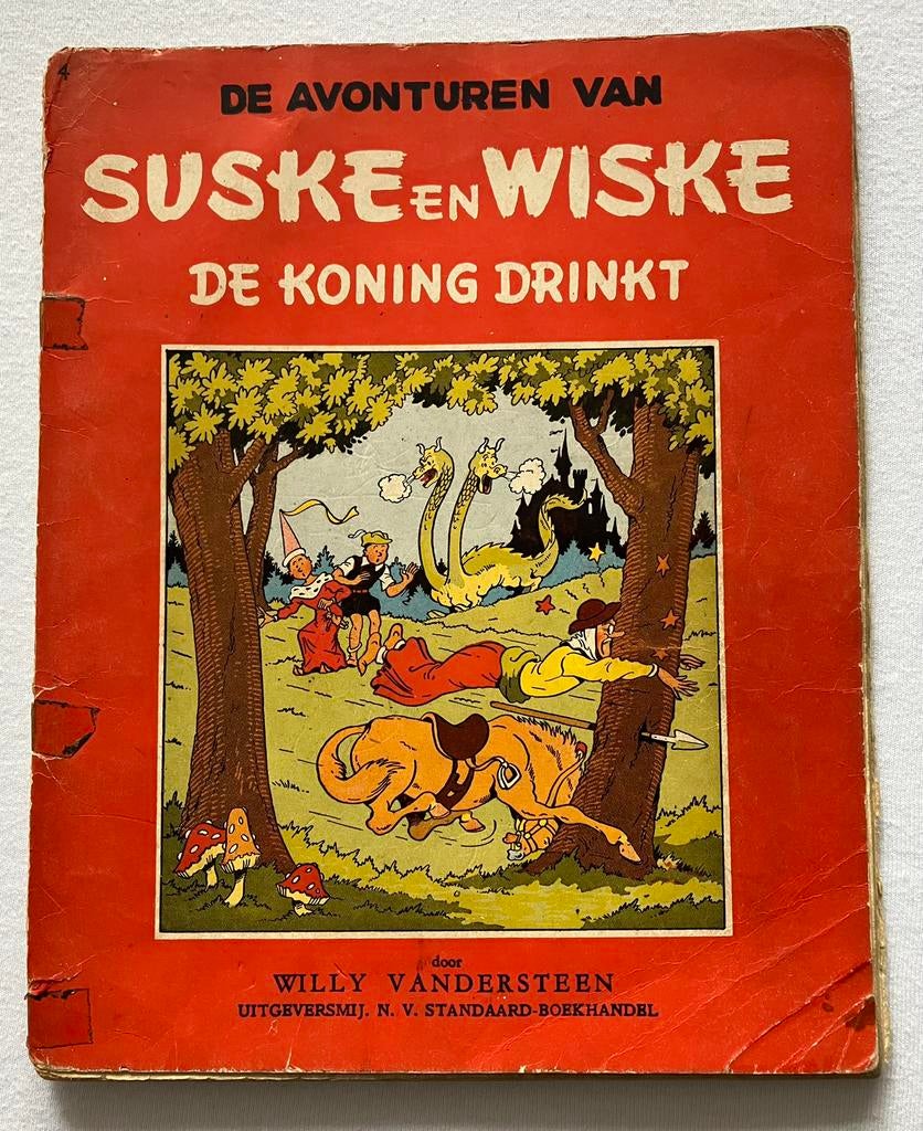 Suske en Wiske - De koning drinkt - nr 4 Vlaams ongekleurd, Boeken, Stripboeken, Gelezen, Verzenden, Willy Vandersteen, Eén stripboek