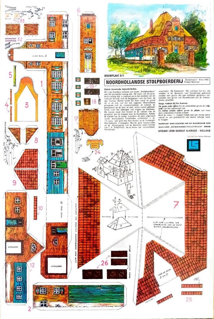 Vintage kartonnen bouwplaten uit de jaren 70, Ophalen of Verzenden