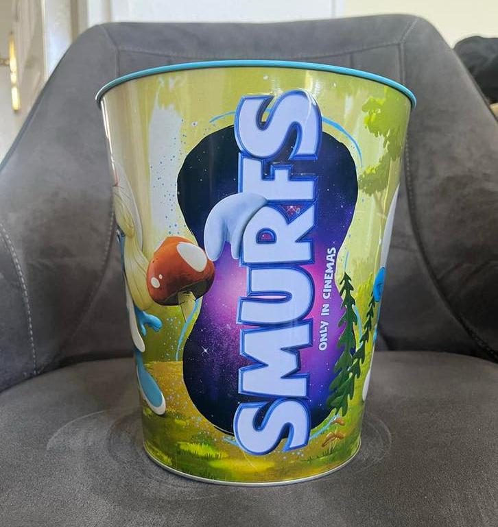 Smurfen Bucket - Film Editie, Verzamelen, Smurfen, Ophalen of Verzenden, Zo goed als nieuw, Verschillende Smurfen, Overige typen