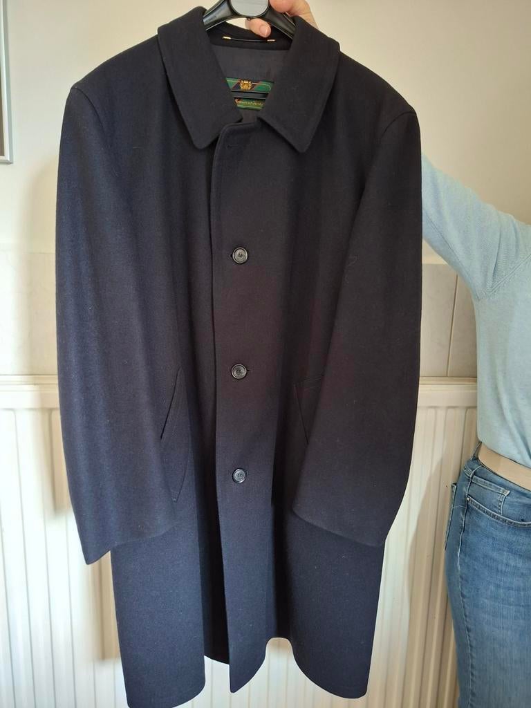 Hele mooie Heren overjas diep donkerblauw mt 52/54 100% wol, Ophalen of Verzenden, Zo goed als nieuw, Maat 52/54 (L), Zwart