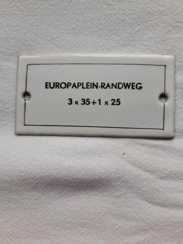 emaille bord bordje europaplein, Antiek en Kunst, Ophalen of Verzenden
