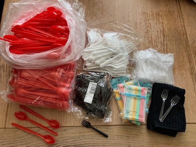 plastic vorkjes, div.soorten, dessert lepels, roerlepeltjes, Ophalen of Verzenden, Nieuw, Kunststof, Los bestek