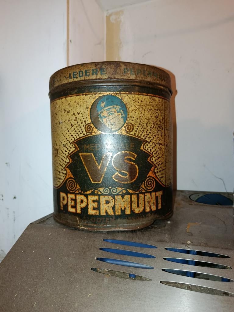 Vintage VS Pepermunt blik - Medicate Pepermunt, Ophalen of Verzenden, Gebruikt, Verpakking