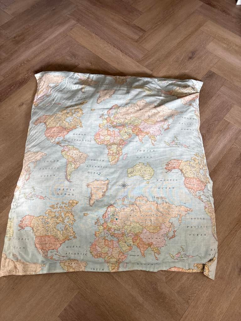 Leuke zitzak met wereldkaart print, Huis en Inrichting, Zitzakken, Ophalen, Gebruikt, Overige kleuren, Zitzak