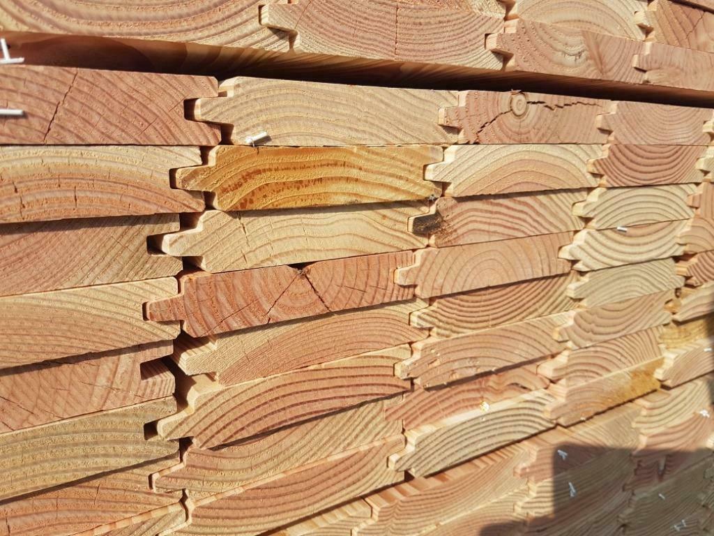 DOUGLAS BLOKHUTPROFIEL 140 MM LENGTES VANAF 3,6 M, Ophalen of Verzenden, Nieuw, 250 cm of meer, Planken