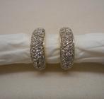 18 karaat gouden klapcreolen met steentjes nr.1456, Hangers, Verzenden, Zo goed als nieuw, Goud