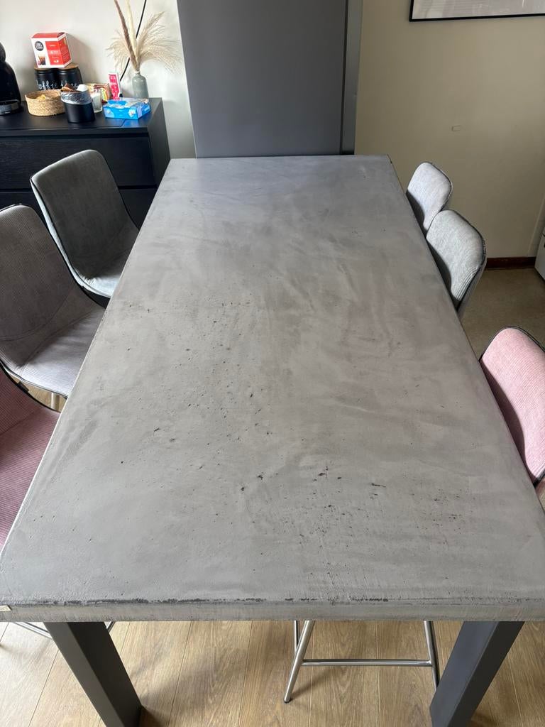 Eetkamertafel met 6 stoelen, Zo goed als nieuw, 150 tot 200 cm, Rechthoekig, 50 tot 100 cm