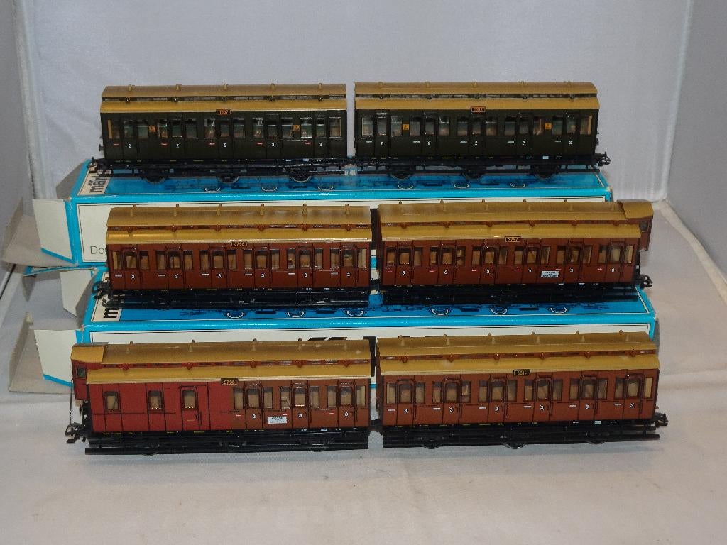 Marklin Pruisische dubbele wagons 4207/4208/4209 OVP (#921), Hobby en Vrije tijd, Modeltreinen | H0, Wisselstroom, Ophalen of Verzenden