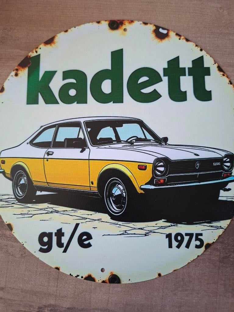 Metalen bord Opel Kadett GT/E 1975 - 20 cm, Ophalen of Verzenden, Nieuw, Auto's