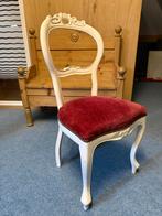 Prachtig opgeknapte stoel met rode velours zitting, Ophalen, Zo goed als nieuw, Eén, Rood