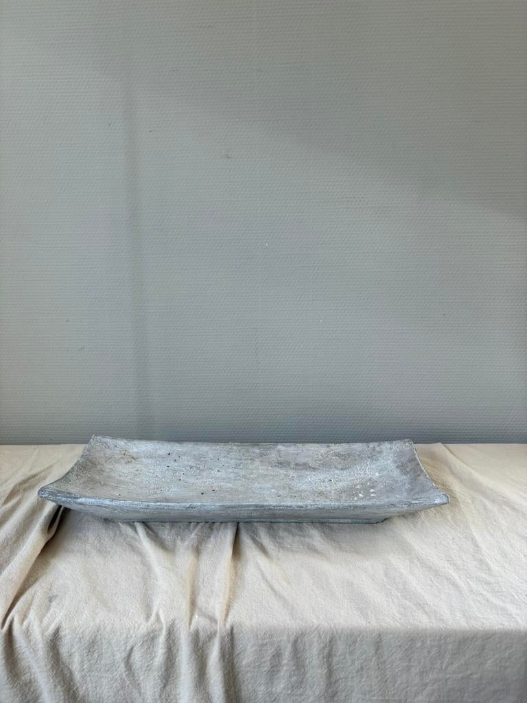Preloved grijs wit ceramic betonlook  schaal  l40cm, Schaal, Ophalen of Verzenden, Zo goed als nieuw, Rechthoekig