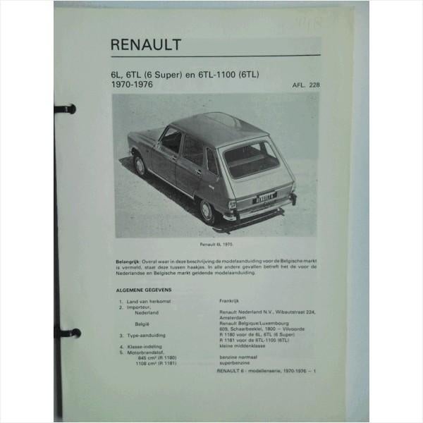 Renault 6 Vraagbaak losbladig 1970-1976 #1 Nederlands, Boeken, Auto's | Boeken, Ophalen of Verzenden, Gelezen, Renault