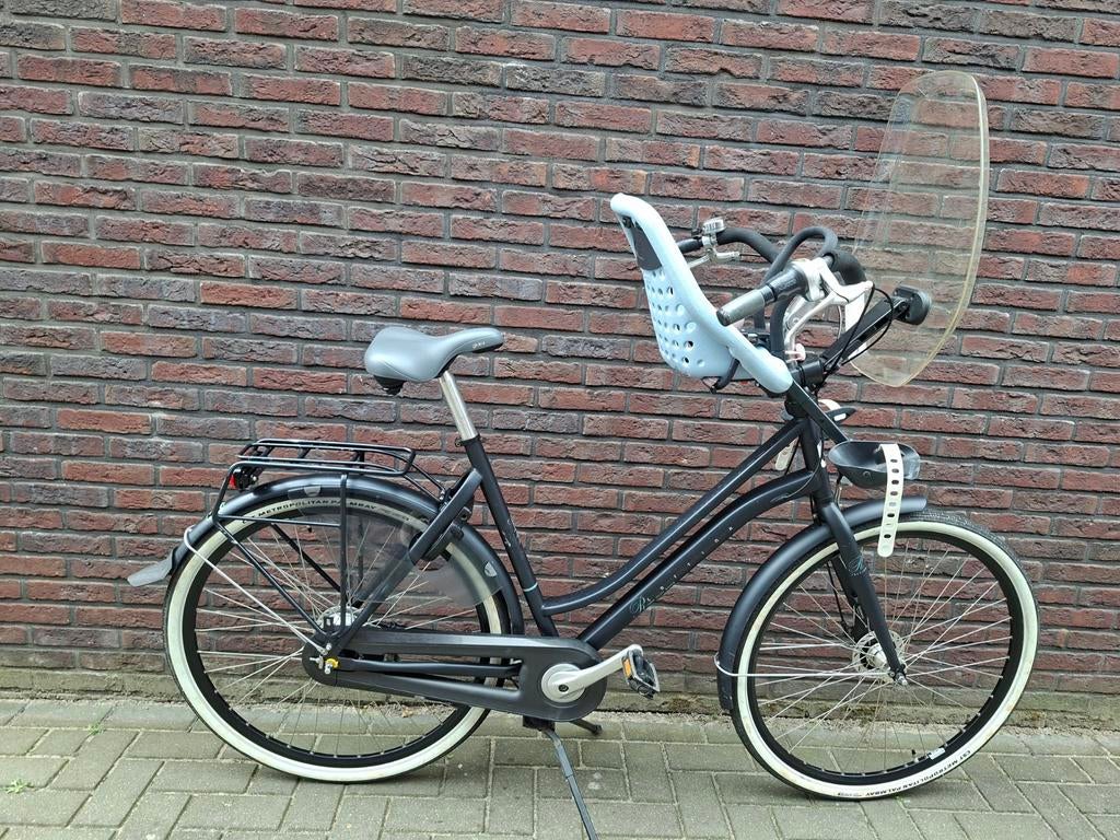 Cortina moederfiets + Yepp Mini zitje, Fietsen en Brommers, Gebruikt, Versnellingen, 56 cm of meer, 1 zitje