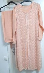 M Perzik Indiase Kameez Shalwar Kant Vest 3-delig, Kleding | Dames, Gelegenheidskleding, Ophalen of Verzenden, Zo goed als nieuw