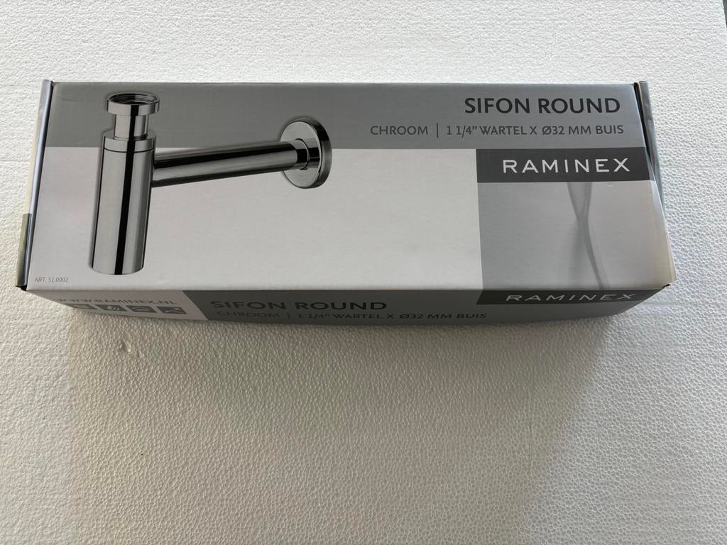 Sifon Round 1 1/4 x 32mm. Chroom, Ophalen of Verzenden, Nieuw, Chroom, Wastafel