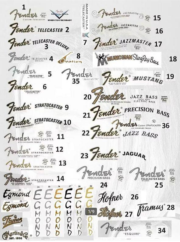 Waterslidedecals aangeboden,afname  vanaf 3 stuks, Muziek en Instrumenten, Instrumenten | Onderdelen, Nieuw, Elektrische gitaar