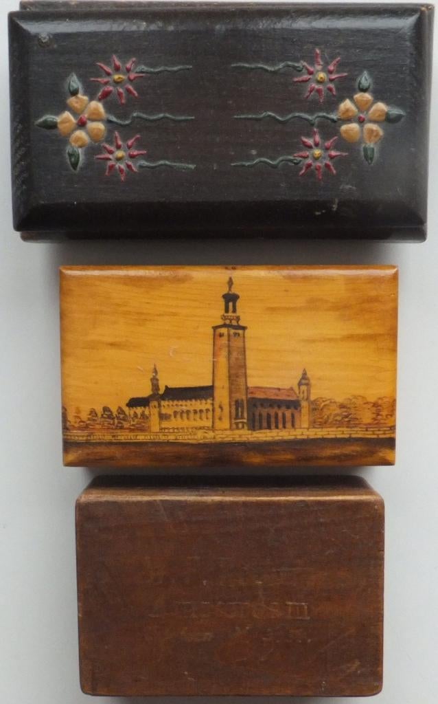 Postzegeldoosjes, 3 verschillende leuke doosjes w.o. oudere, Ophalen of Verzenden