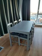 IKEA HAUGA Eettafel + 6 stoelen / Dining table + 6 chairs, Ophalen, 50 tot 100 cm, Zo goed als nieuw, Vijf personen of meer