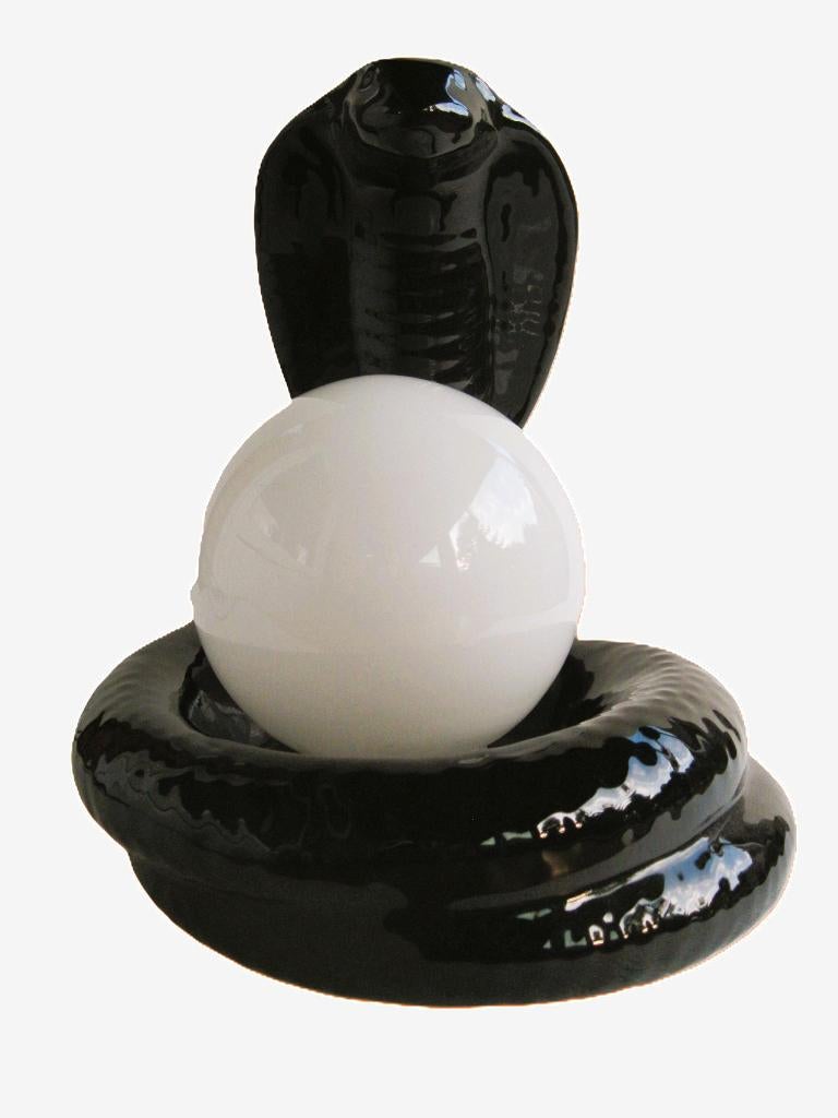 Opaline bol - lamp met cobra slang, Antiek en Kunst, Ophalen