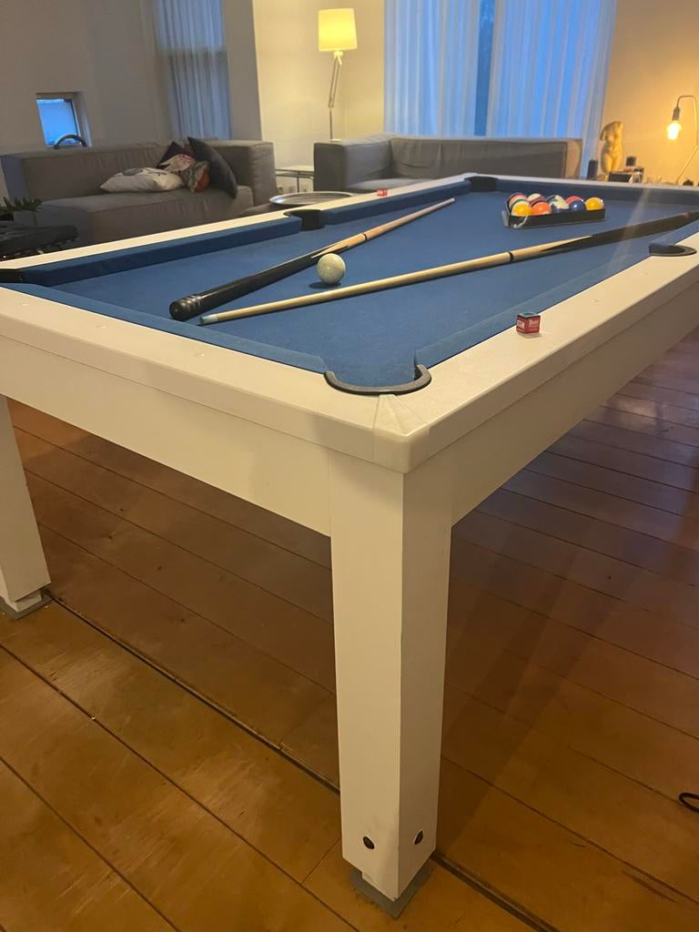 Pooltafel, speeltafel en eettafel in 1, Sport en Fitness, Biljarten en Poolen, Ophalen, Gebruikt, Pooltafel