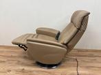 Hukla sta op stoel beige leer op draaivoet, Ophalen of Verzenden, Zo goed als nieuw